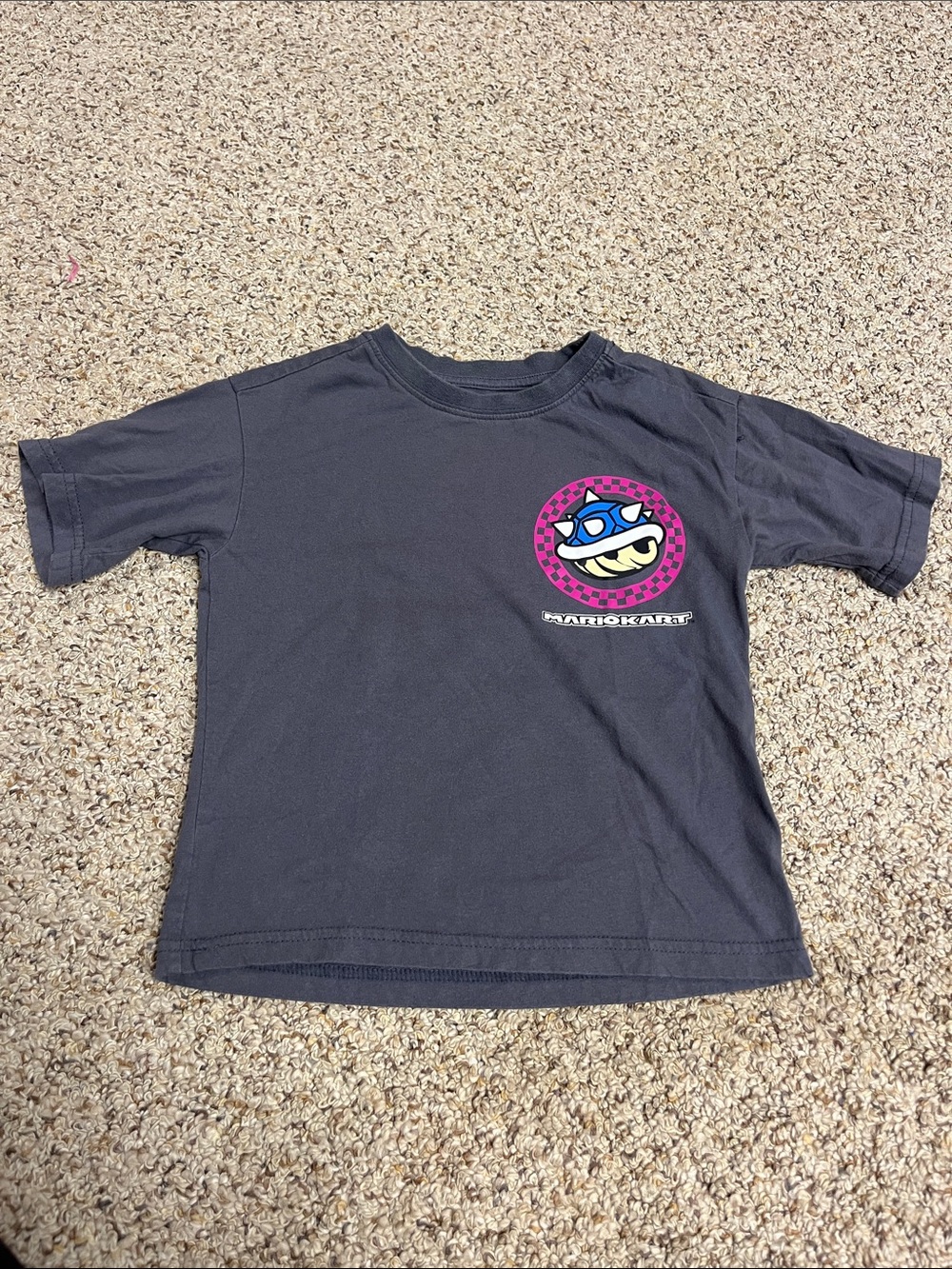 🍀6/$20 Mario Kart Kids Black T-Shirt with Blue Shell Graphic